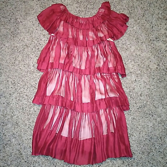 Burgandy ruffle dress - Picture 3 of 3